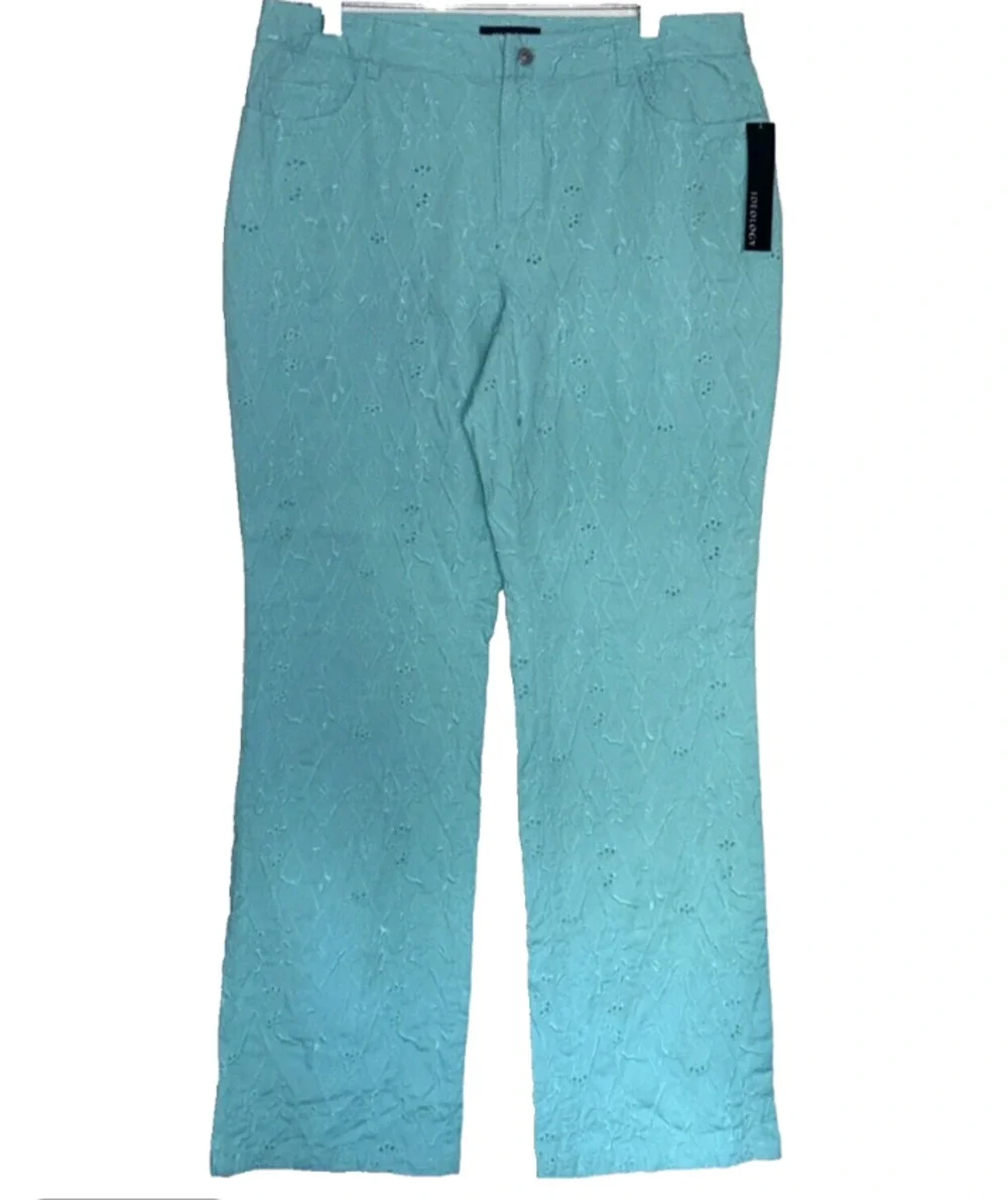 NEW Ideology Eyelet‎ Pants Bootcut Cotton Blend Pockets Size 12 NWT